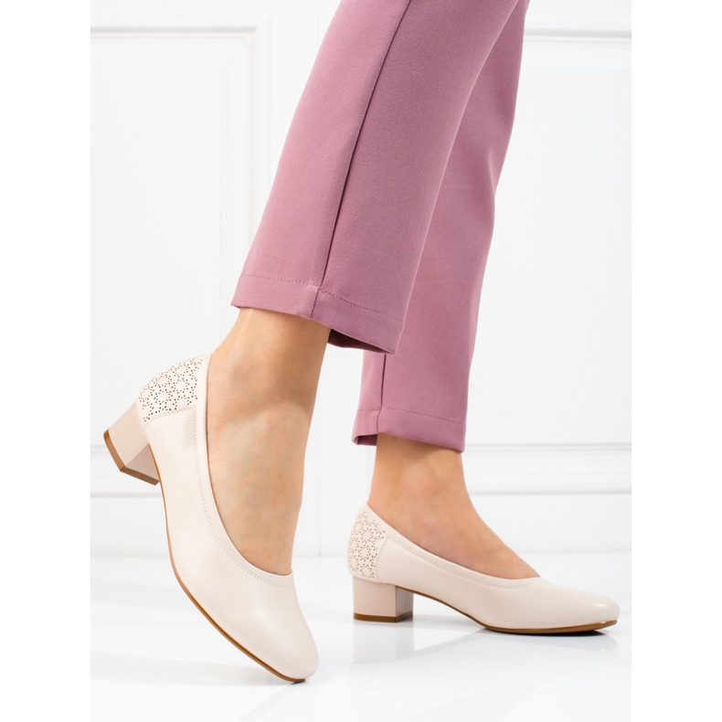 W. Potocki Women's low-heeled pumps Potocki beige 2