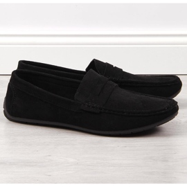 Men's black suede slip-on loafers NEWS 1