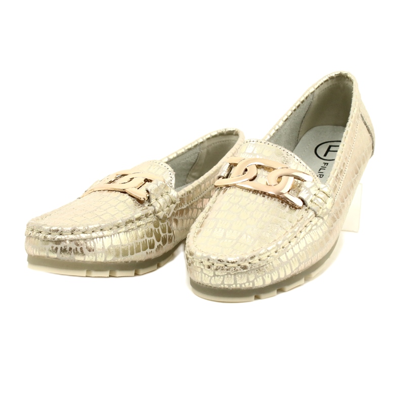 Filippo DP3630/23 golden leather loafers beige 3