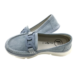 Leather moccasins Filippo DP4552/23 blue 5 Leather moccasins Filippo DP4552/23 blue 5