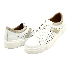 Openwork Leather Sneakers Filippo DP4531/23 WH GO white 4