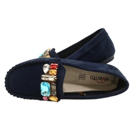 Evento Comfortable navy blue suede moccasins with stones 5 Evento Comfortable navy blue suede moccasins with stones 5