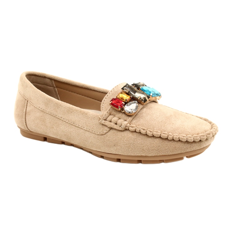Evento Women's eco-part loafers with beige stones 1