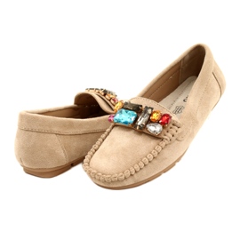 Evento Women's eco-part loafers with beige stones 3 Evento Women's eco-part loafers with beige stones 3