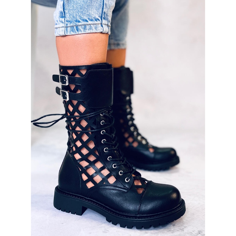 BM Brady Black openwork boots 2