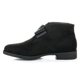 Ideal Shoes Flat Boots With A Bow black 1