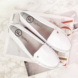 Women's leather moccasins white Filippo 2