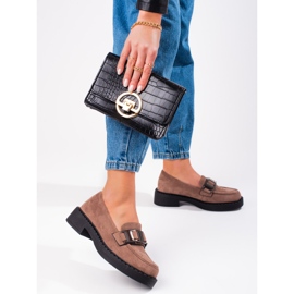 W. Potocki Women's suede loafers Potocki beige 1