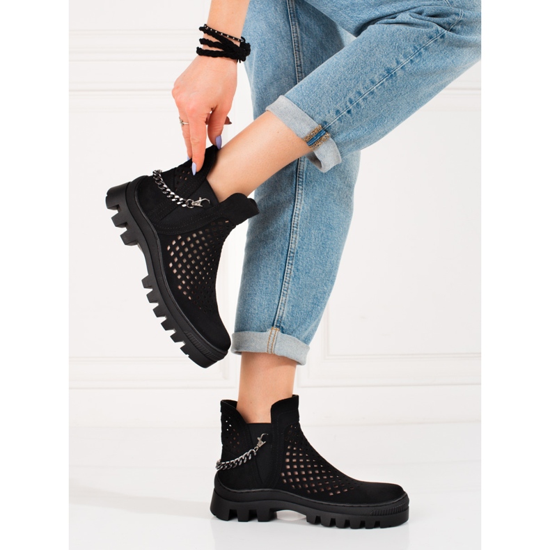 Women's openwork boots Potocki Black 2