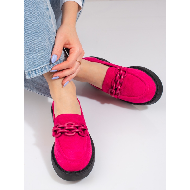 W. Potocki Potocki women's loafers fuchsia suede pink 2