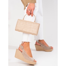 Women's Shelovet beige wedge sandals 1
