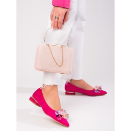 Women's Shelovet low heel pumps in fuchsia suede pink 1