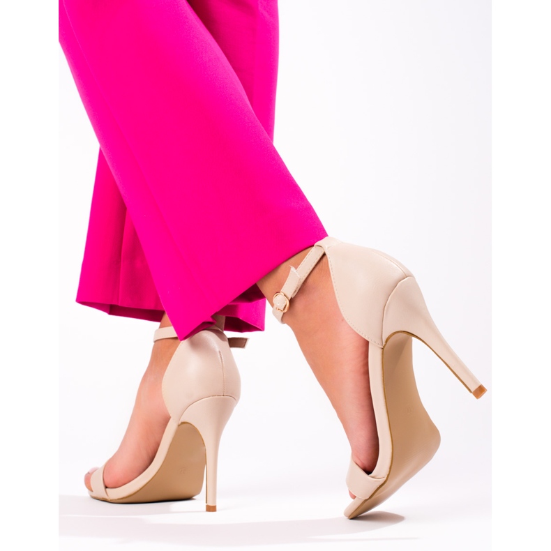 Women's beige high heel sandals from Shelovet 2
