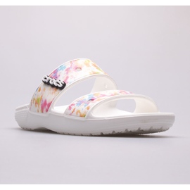 Women's slippers CROCS Classic Tie Dye Graphic 207283-928 white multicolored 1