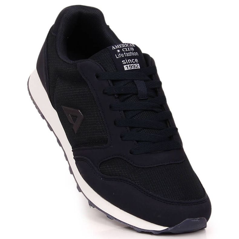 American Club 136/23 navy blue lace-up sports shoes 1