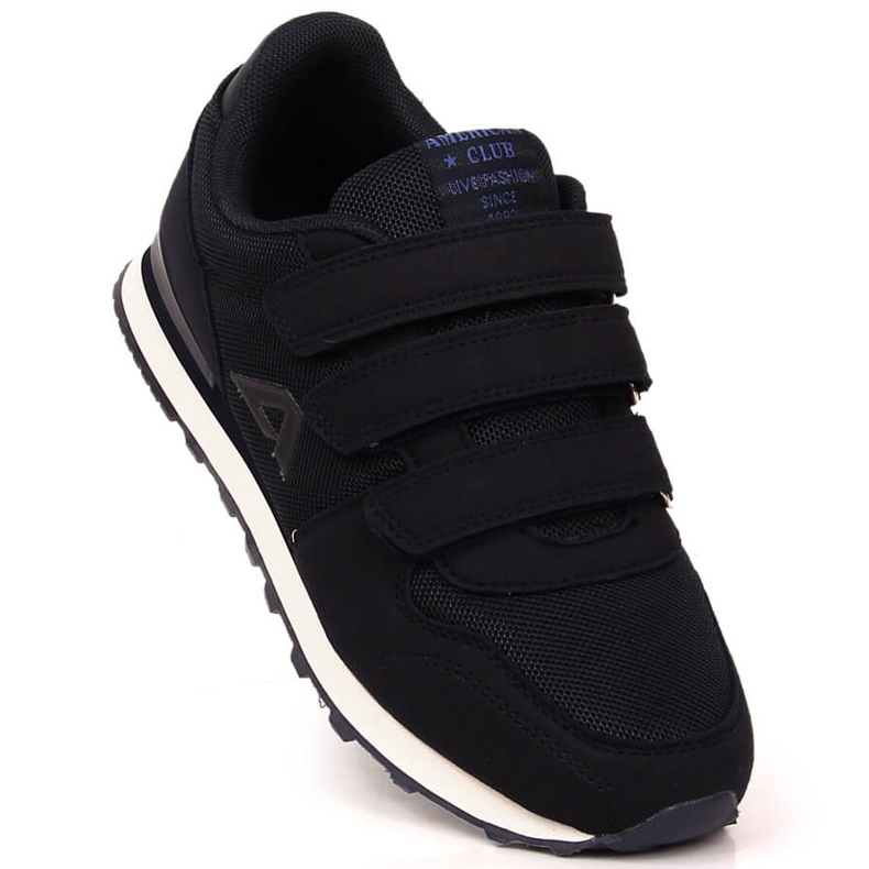 American Club 154/23 navy blue children's sports shoes with velcro black 1