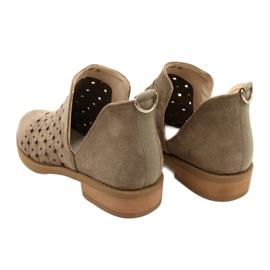 DASZYŃSKI Openwork Suede Booties With A Cut Carine beige brown 7