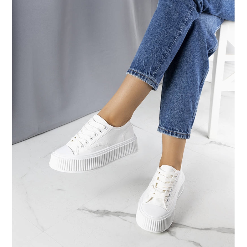 White platform sneakers from Delores 1