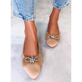 Maura Khaki bow ballet flats beige 1