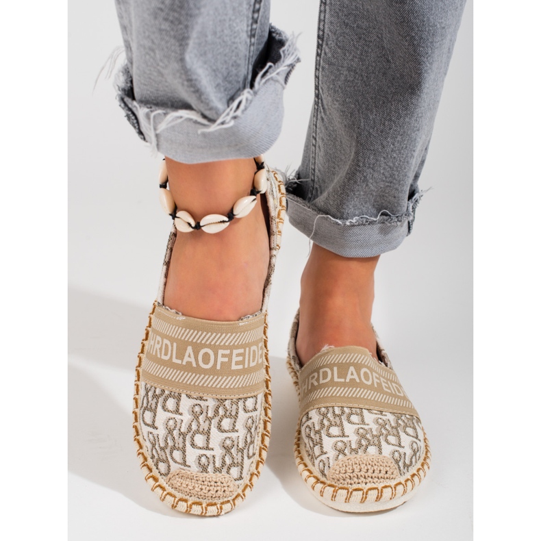 Women's Shelovet beige espadrilles with a pattern 2