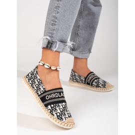 Women's Shelovet black espadrilles with a pattern 1