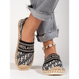 Women's Shelovet black espadrilles with a pattern 2