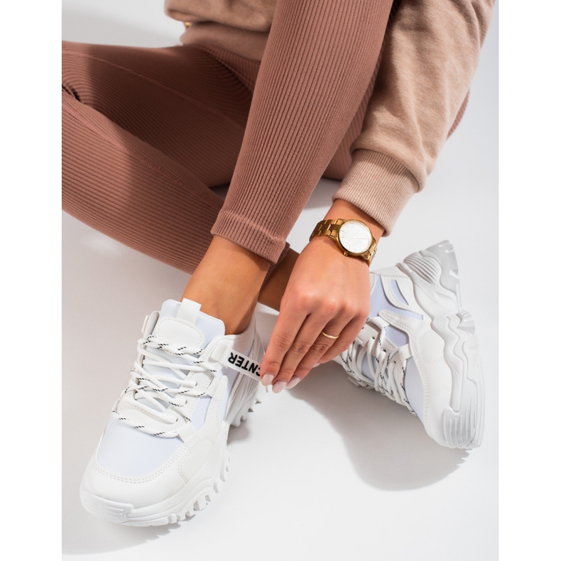 Seastar Shelovet women's white sneakers with a thick sole 1