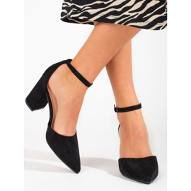 Women's Shelovet black suede pumps 2