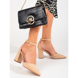 Women's Shelovet suede beige pumps 1