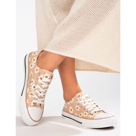 Women's Shelovet beige floral sneakers 2