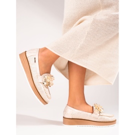 Women's shoes Shelovet beige with crystals 2