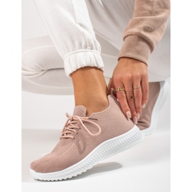 Shelovet powder textile sports shoes pink 1