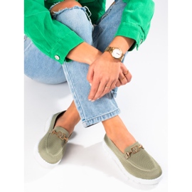 Women's textile moccasins Shelovet olive green 1