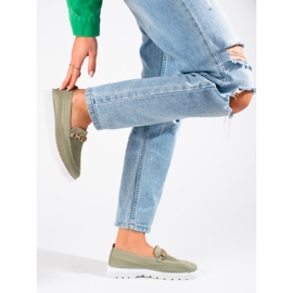 Women's textile moccasins Shelovet olive green 2