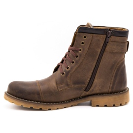 Olivier Men's leather insulated shoes 910MP brown 1