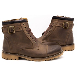 Olivier Men's leather insulated shoes 910MP brown 3