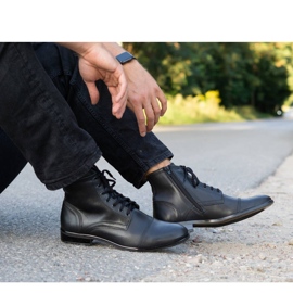 Olivier Men's leather Chelsea boots 287D Św black 3