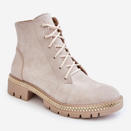 Lewski Shoes Flat Boots Leski Shoes 3285 Light beige 1