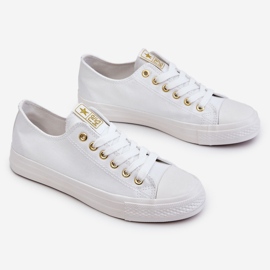 News Women's Classic Sneakers White and Gold Ecoma 1