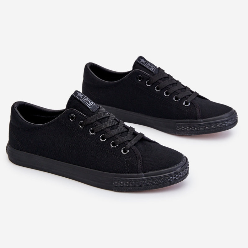 News Women's Lace Up Classic Sneakers Black Eleya 1