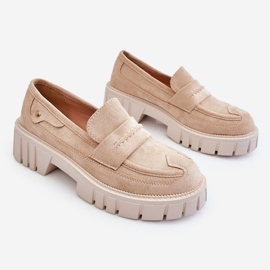 Women's Suede Slip-on Shoes Beige Fiorell 1