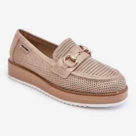 PM1 Women's Platform Loafers Beige Danny 1