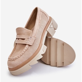 PM1 Women's Loafers Flat Heels Beige Fletcher 1
