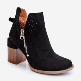 PM1 Suede Boots On Chunky Heels Black Camden 2