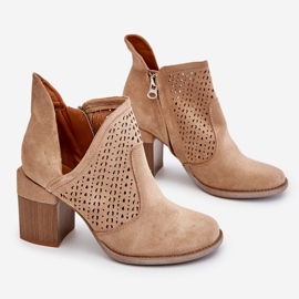 PM1 Layne Beige Suede Cut Out Boots 2