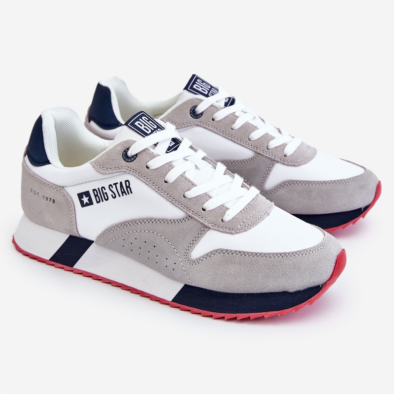 Men's Memory Foam System Big Star Sports Shoes LL174160 White-Grey