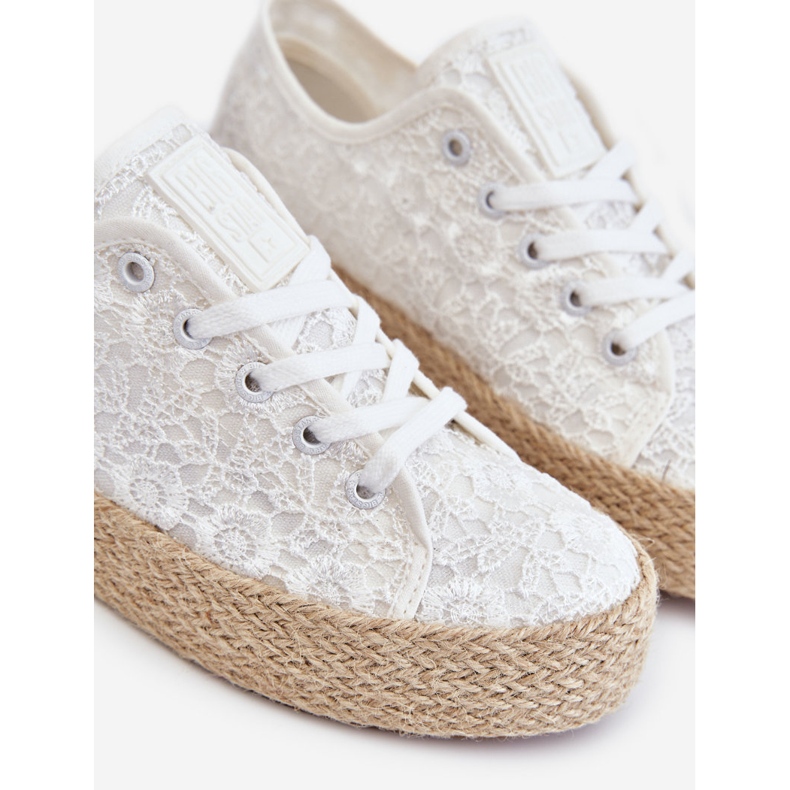 Women's Big Star Braided Platform Sneakers LL274199 White 1 Women's Big Star Braided Platform Sneakers LL274199 White 1