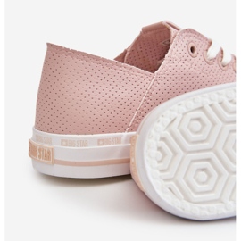 Women's Leather Low Sneakers Big Star LL274015 Pink 1