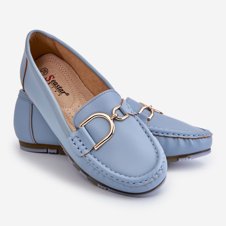 PS1 Women's Leather Loafers Light Blue Downtown 1