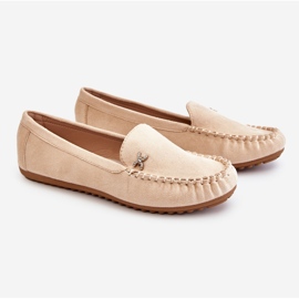 PS1 Women's Suede Loafers With Beige Leah Embellishments 8